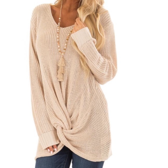 Long Sleeve Sweater Front Twist - Picture 3 of 8